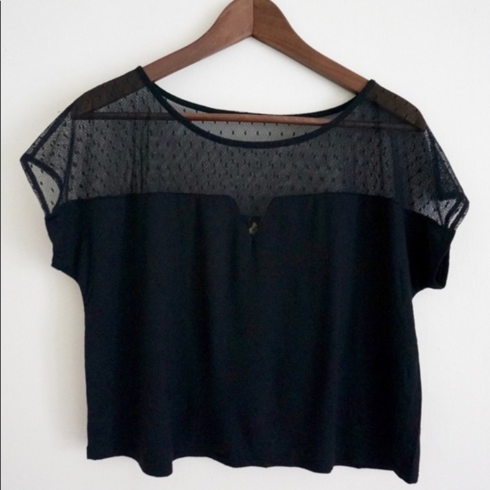 BCBG Black Lace Blouse